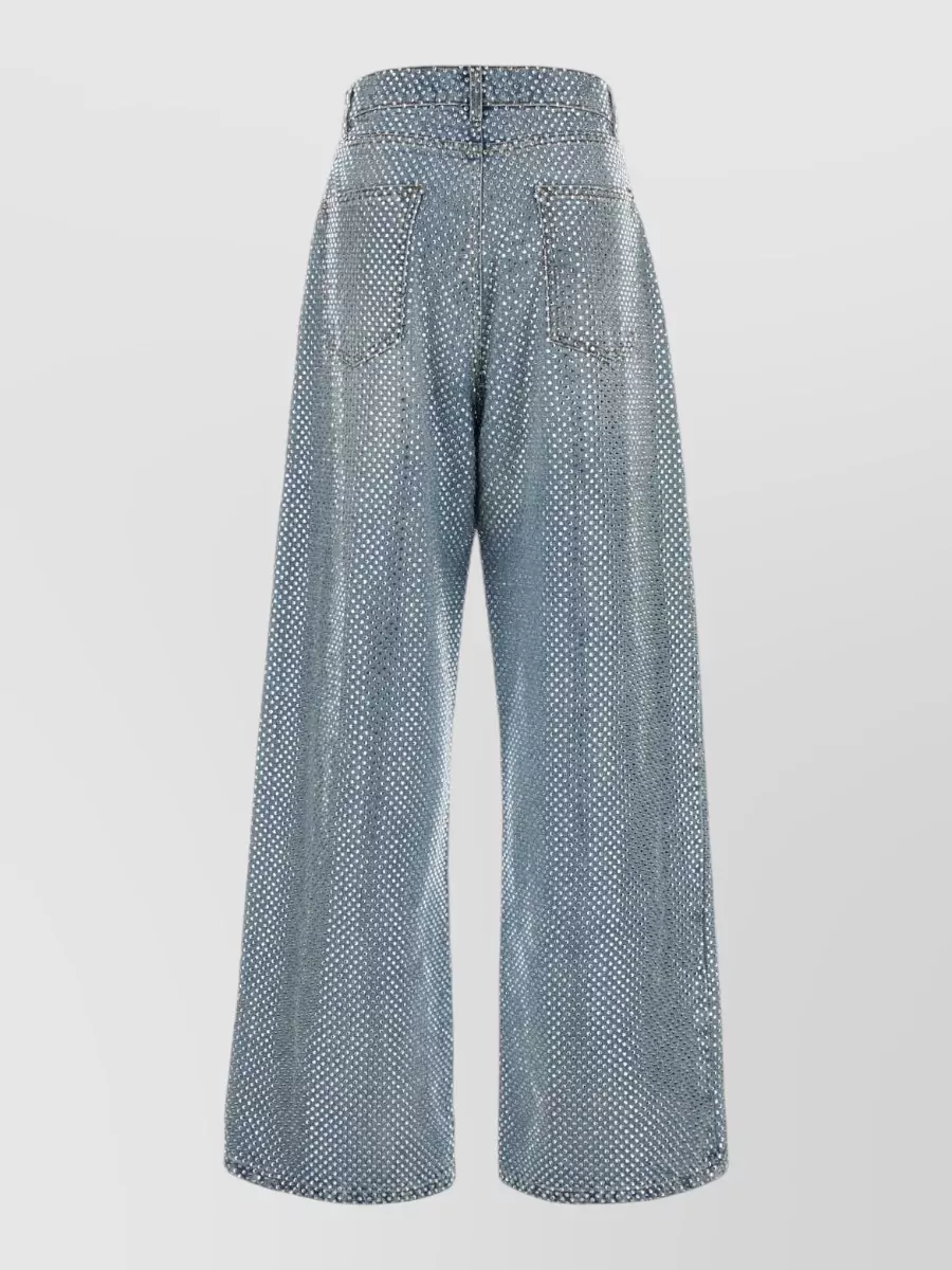 Giuseppe Di Morabito Embellished Denim Wide-Leg Trousers
