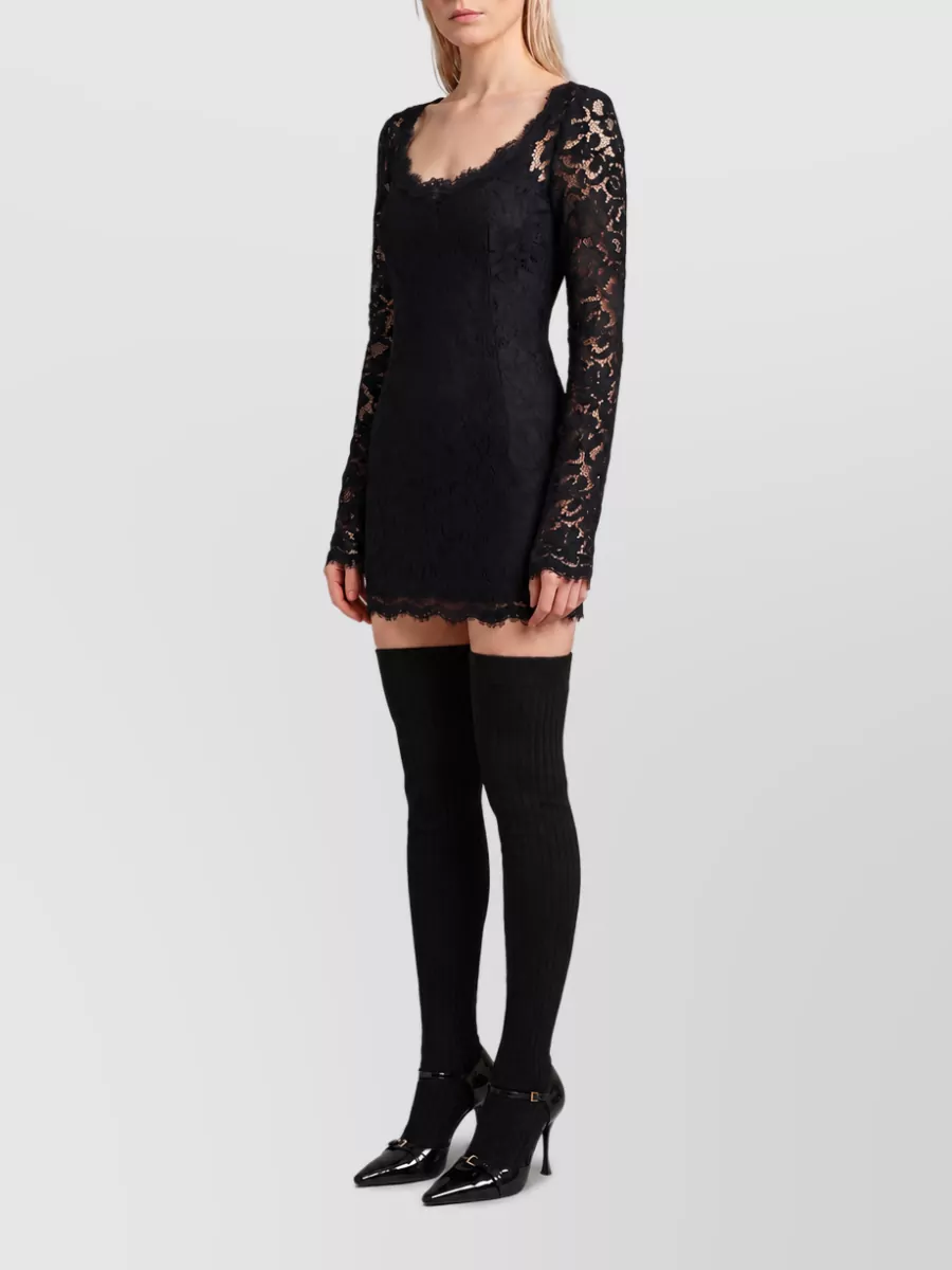 Dolce&Gabbana Lace long-sleeve fitted mini dress