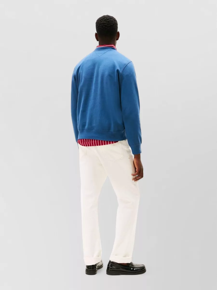 Tommy Hilfiger Long Sleeve Crew Neck Sweater With Ribbed Cuffs