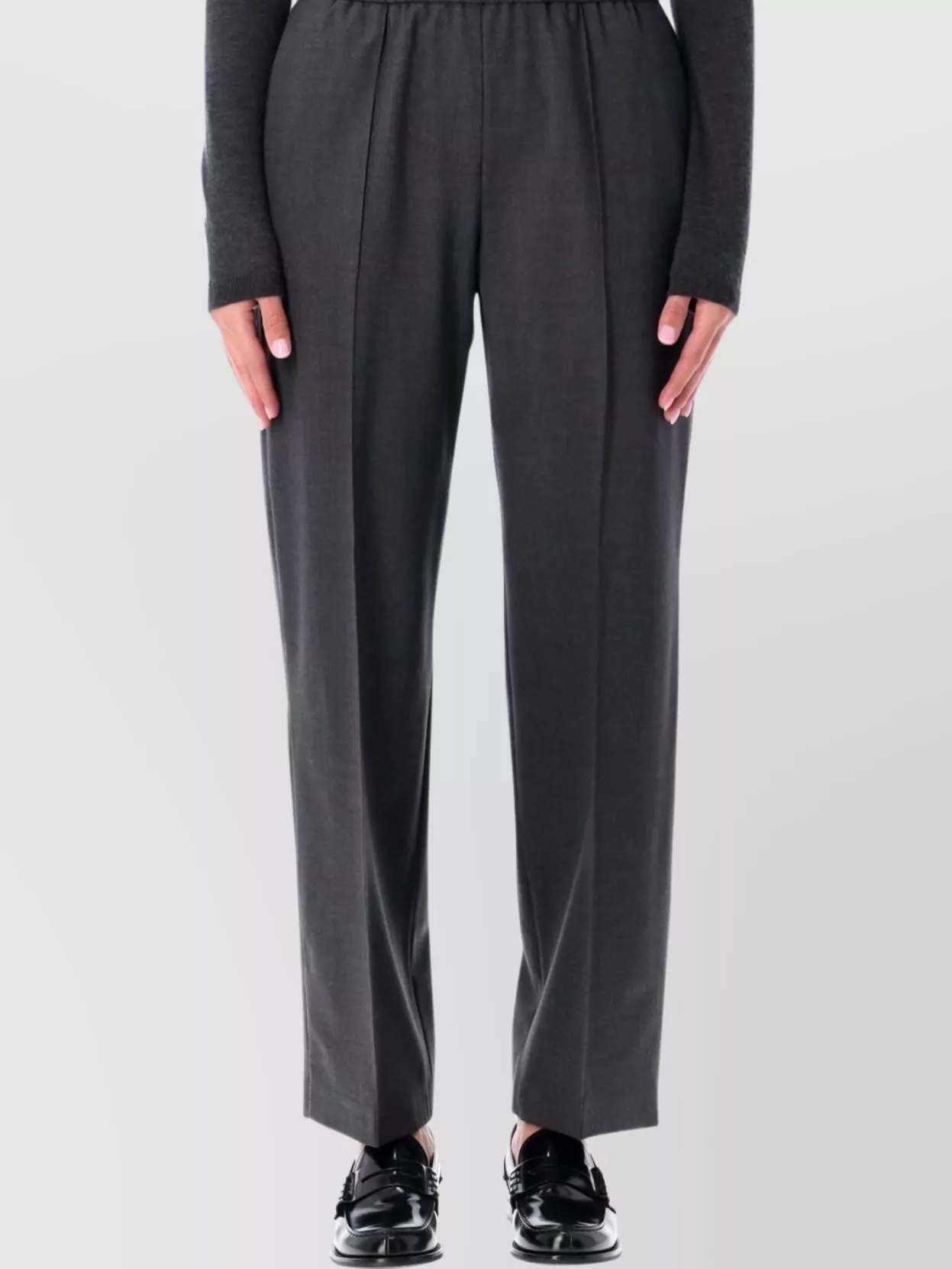 Fabiana Filippi Comfortable Wool Jogging Trousers Side Pockets In Gray