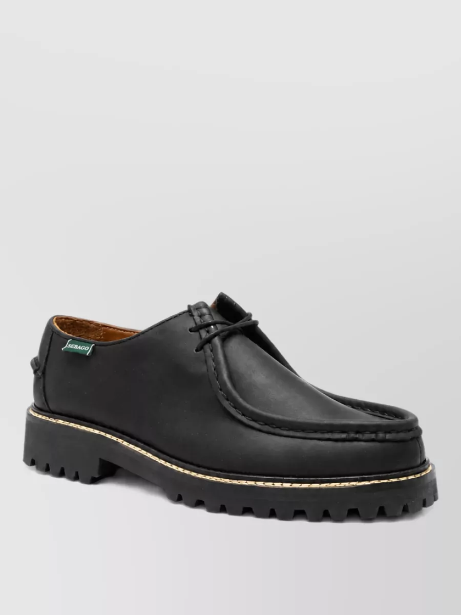 Sebago calf leather lace up loafers