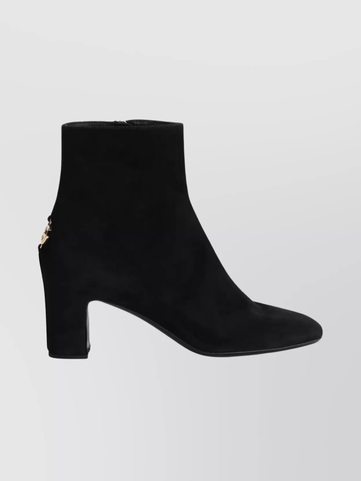Dolce & Gabbana Suede Ankle Boots Block Heel In Black