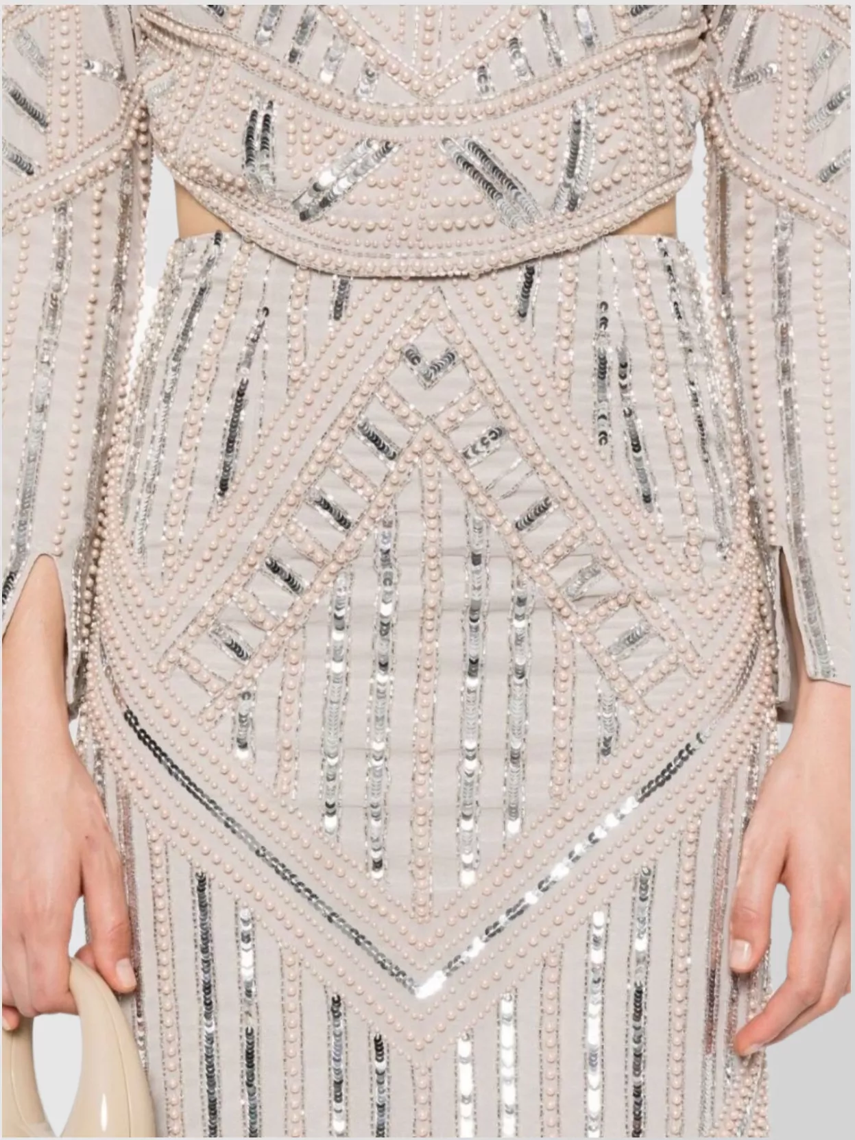 Forte Forte Midi Skirt With Geometric Pattern And Embellishments