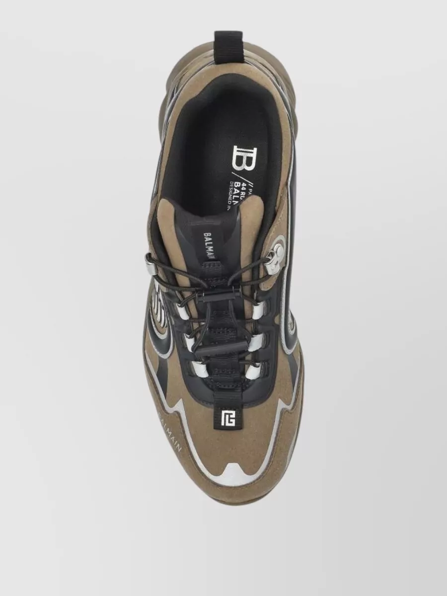 Balmain Leather Cosmic Dust Low-Top Sneakers