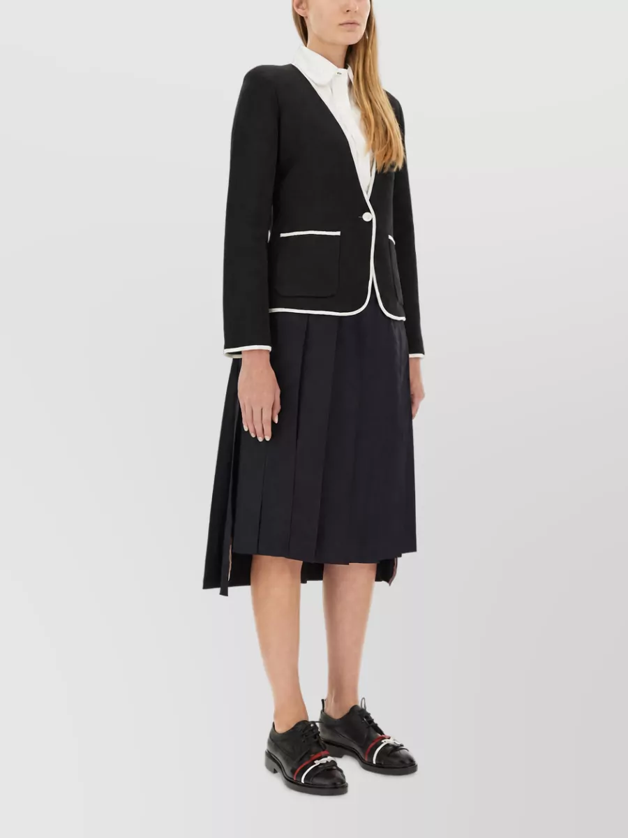 Thom Browne Single-Breasted Collarless Blazer