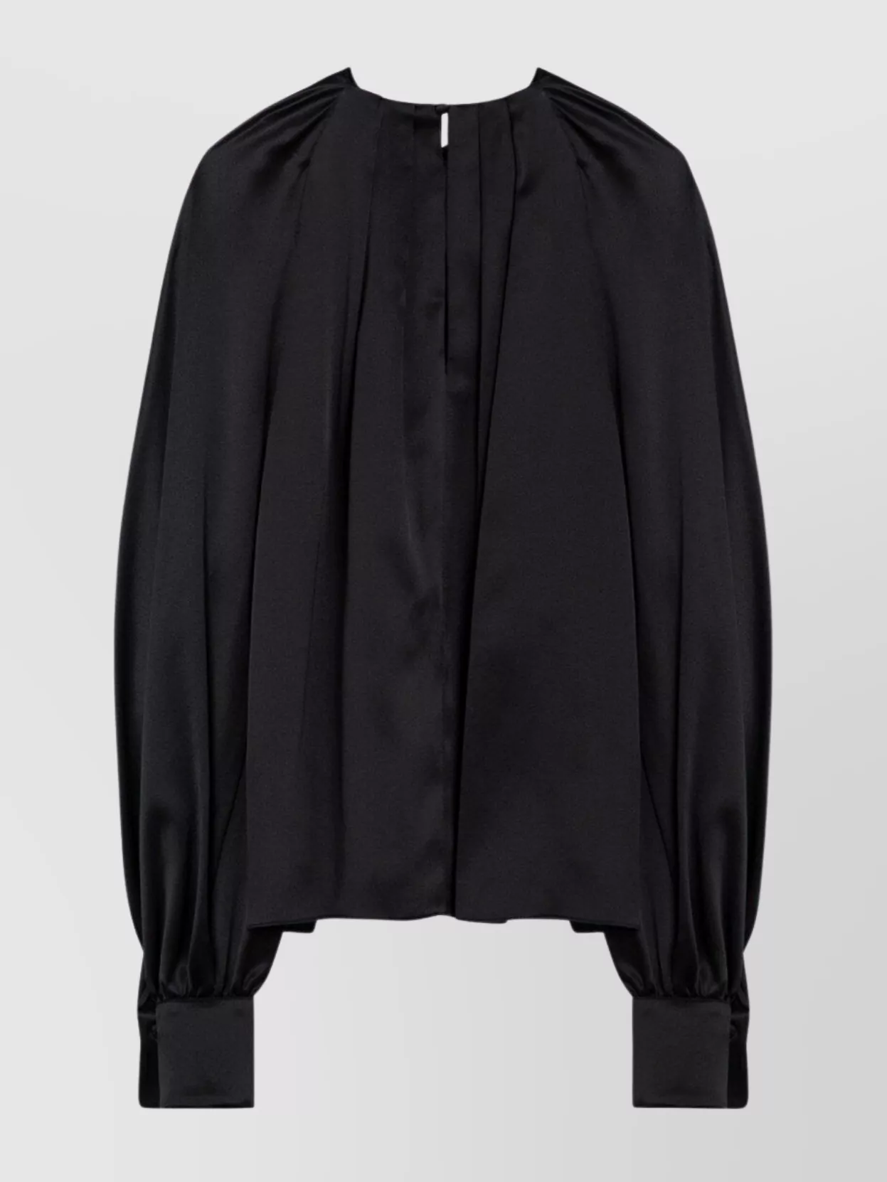Max Mara Silk Satin Blouse Featuring Bow Detail In Black