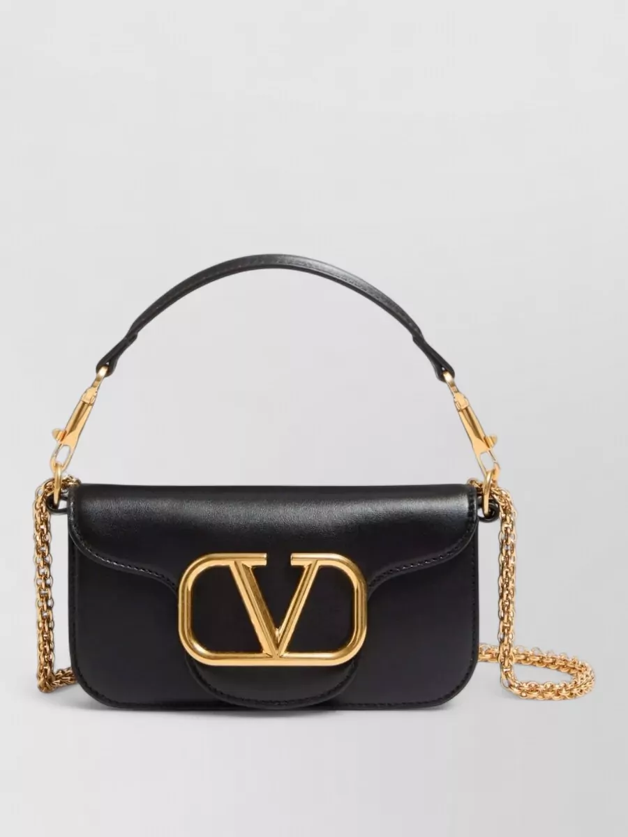 Valentino Garavani Locò Small Leather Clutch Bag