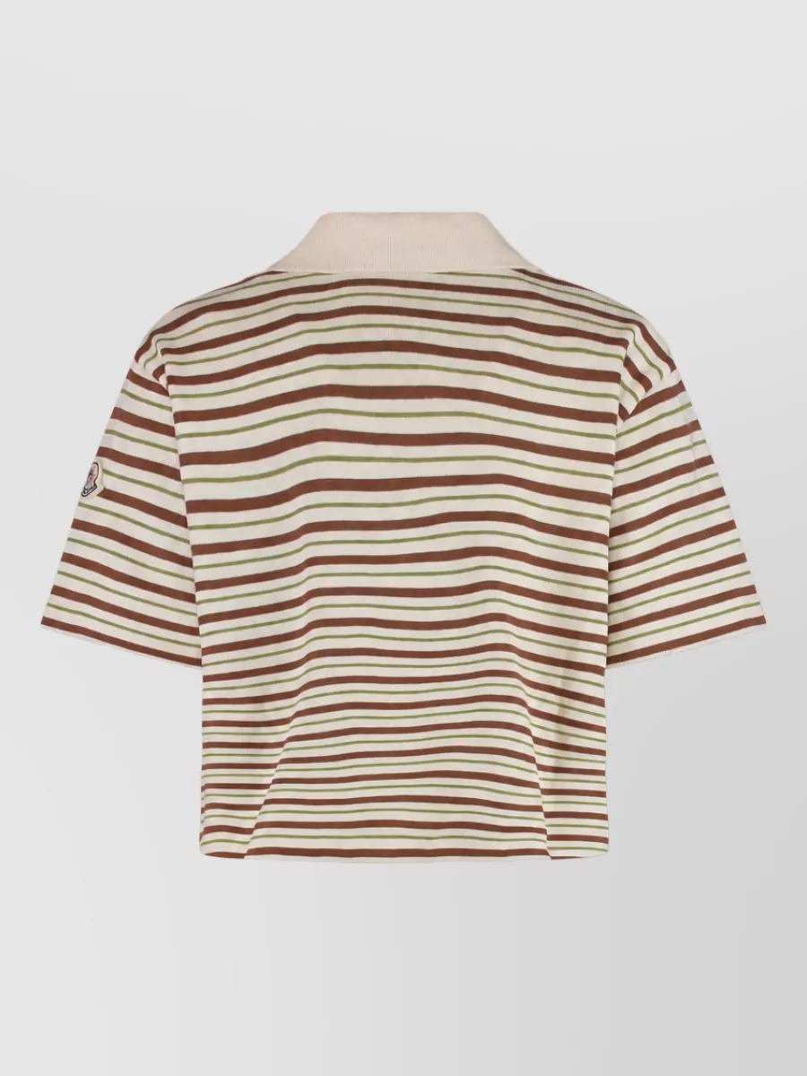 Moncler Striped Cotton Polo Shirt