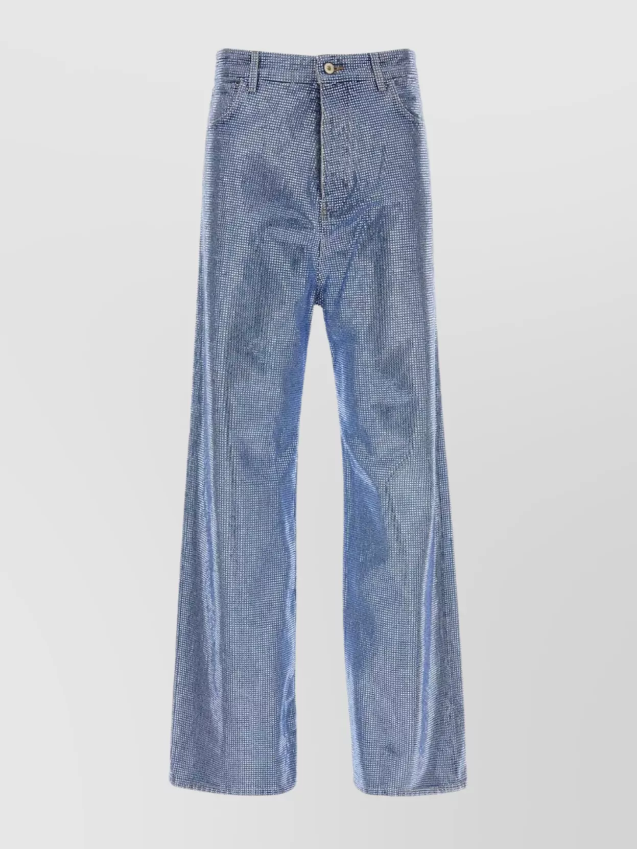 Shop Loewe Denim Jeans With Back Pockets And Wide Leg Cut