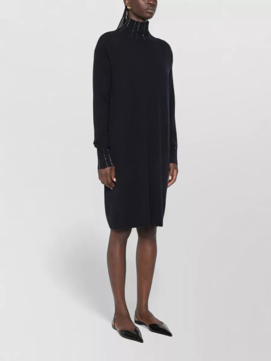 Fabiana Filippi Silk Wool Cashmere Knee-Length Knitted Dress