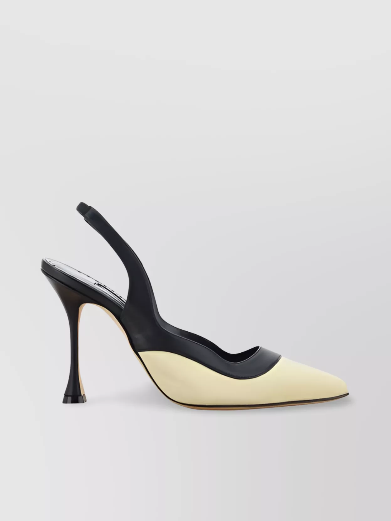 Manolo Blahnik Goga 105 Leather And Suede Slingback Pumps In Gray