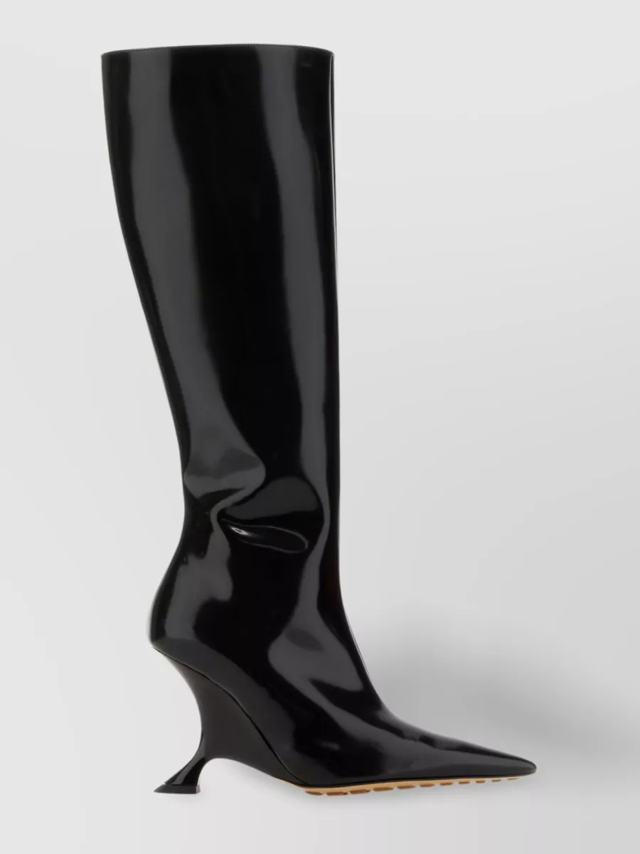 Shop Bottega Veneta Rocket Sculptural Knee High Boots In Black