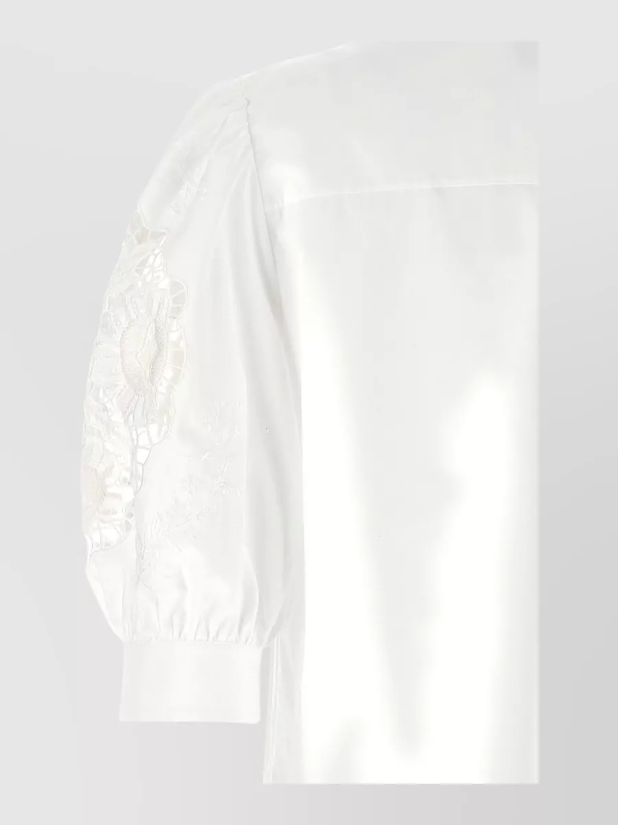 Valentino Garavani Macramé Insert Short-Sleeve Shirt