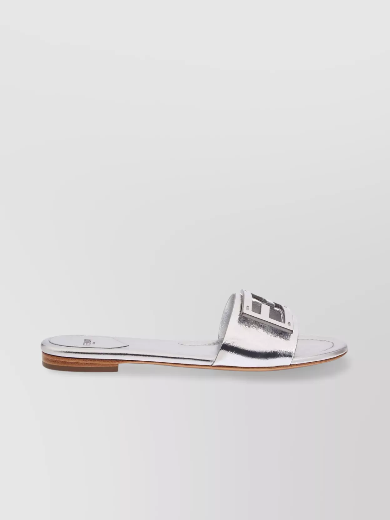 Shop Fendi Nappa Leather Flat Sole Slides