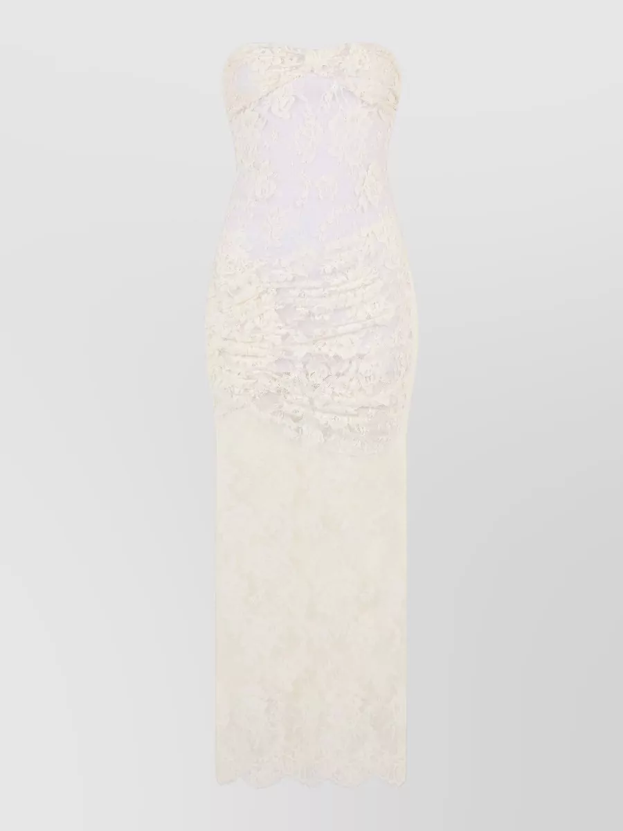 The Mannei cotton sleeveless sweetheart-neck lace maxi dress