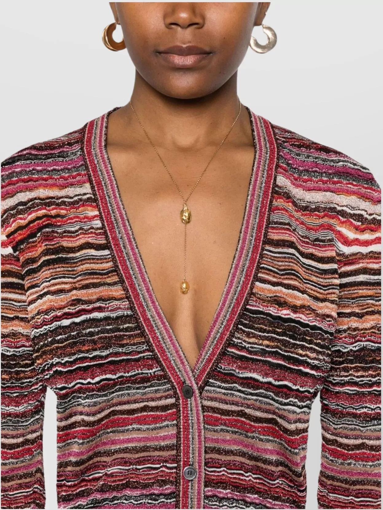 Missoni V-Necked Ribbed Cardigan Long Sleeves