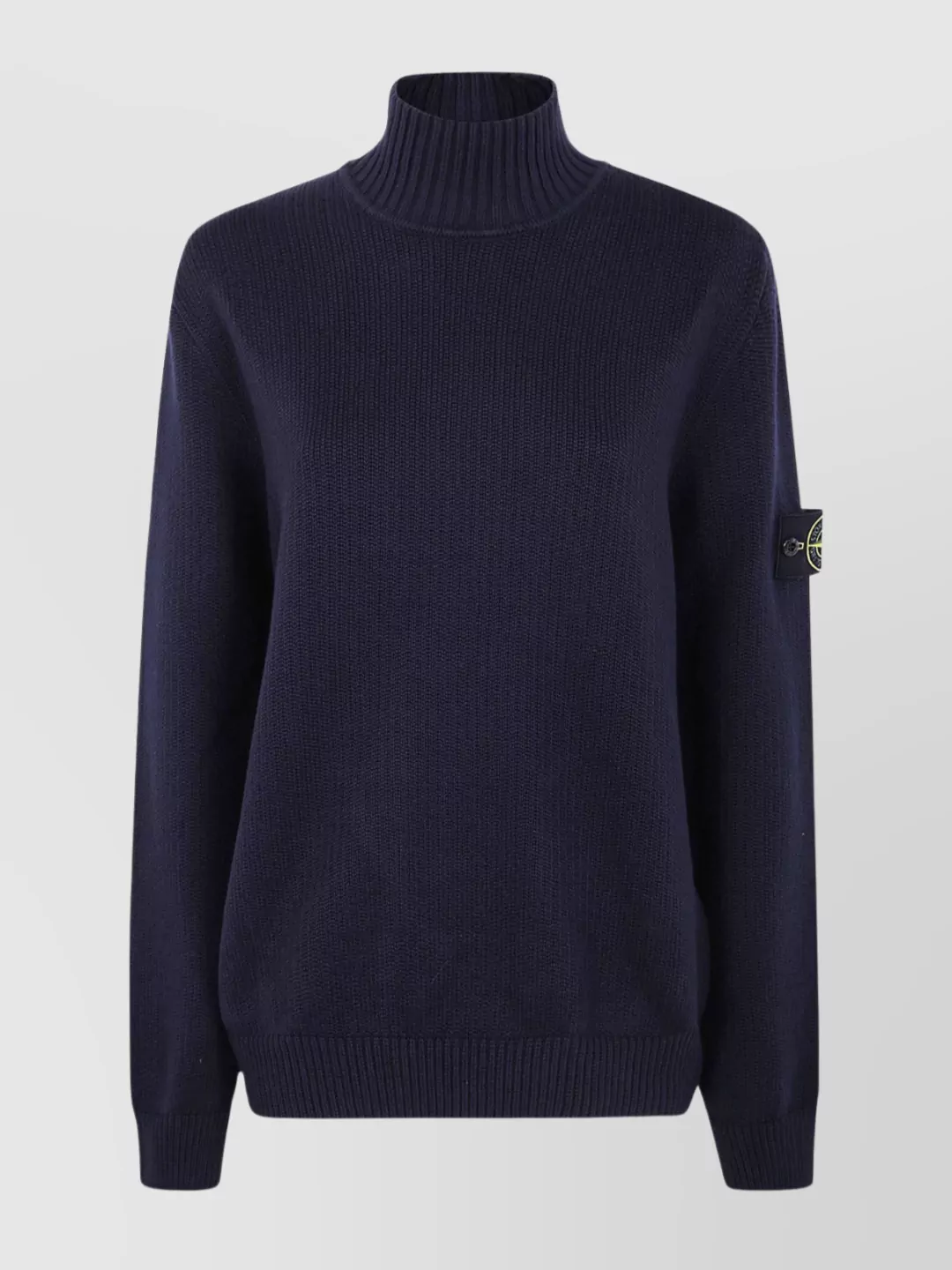 Stone Island Cotton Turtleneck Sweater With Ribbed Cuffs And Hem