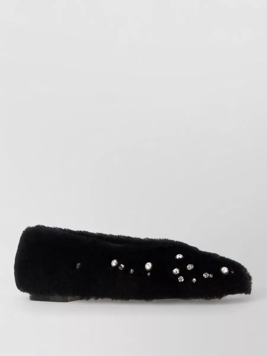 Jimmy Choo fur leather loafers