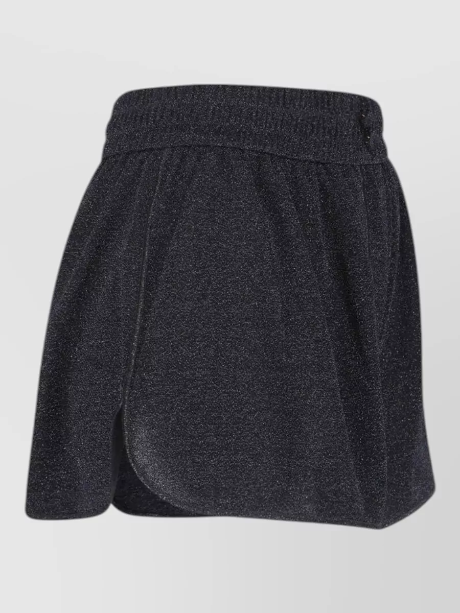 Oséree Straight Trousers Button Detail Glitter Finish