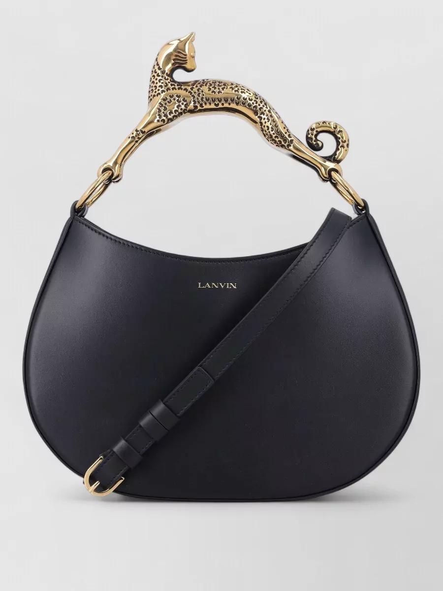 Lanvin hobo cat leather shoulder bag