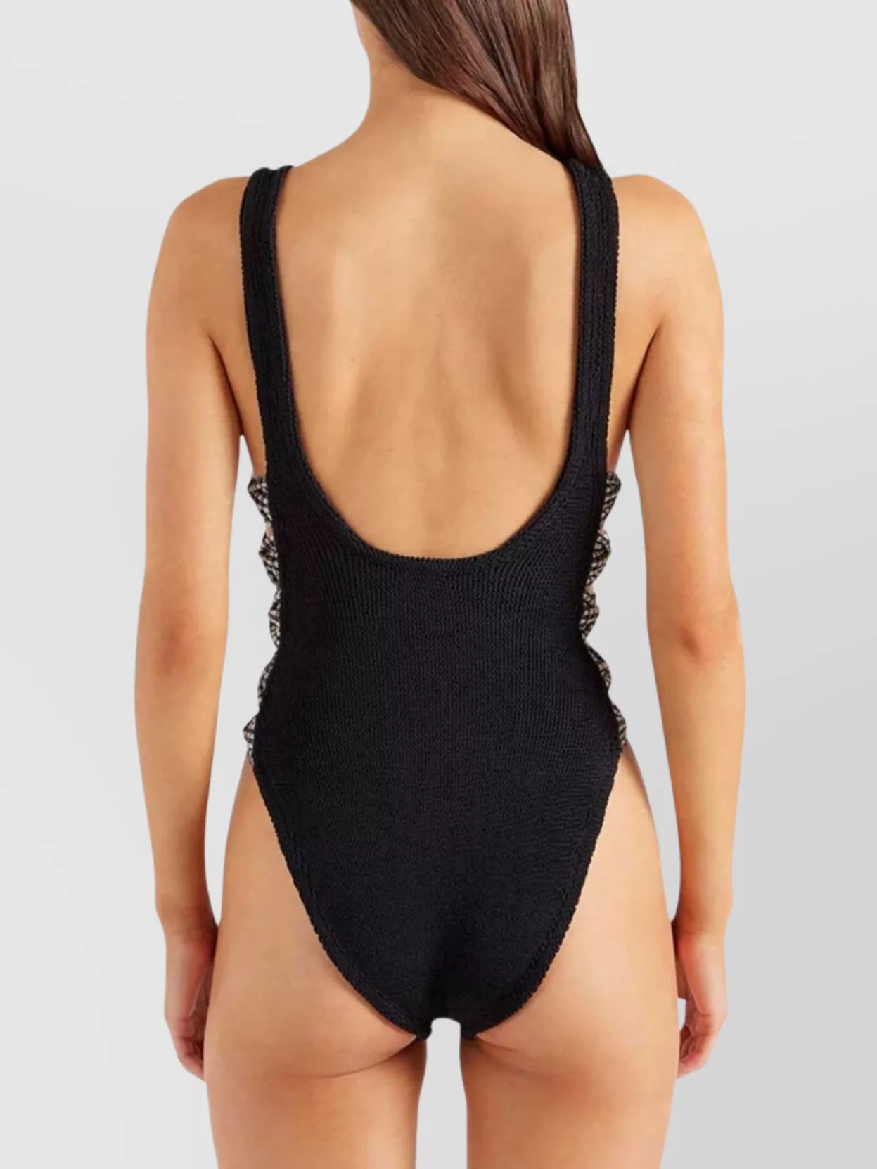 Hunza G Check Swim Bow Square Cutouts