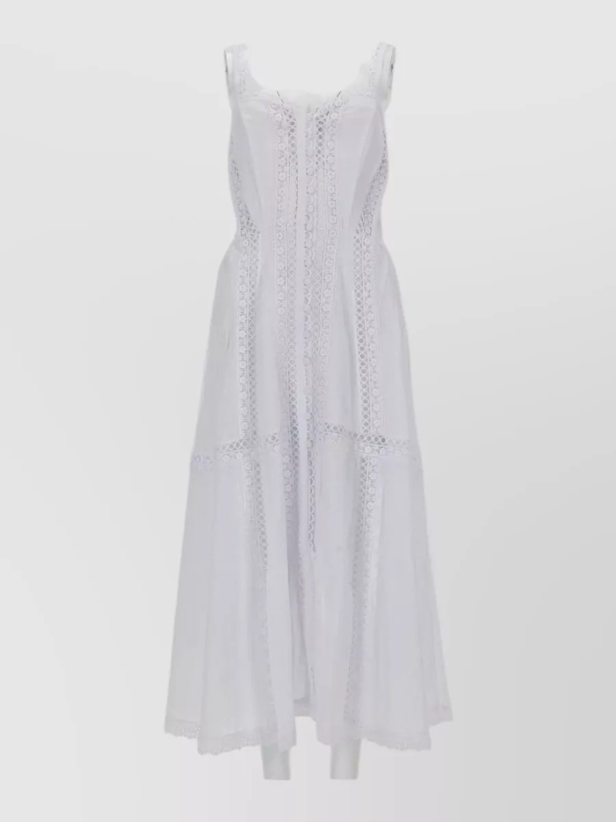 Charo Ruiz Dafelle Lace Maxi Dress Scoop Neckline