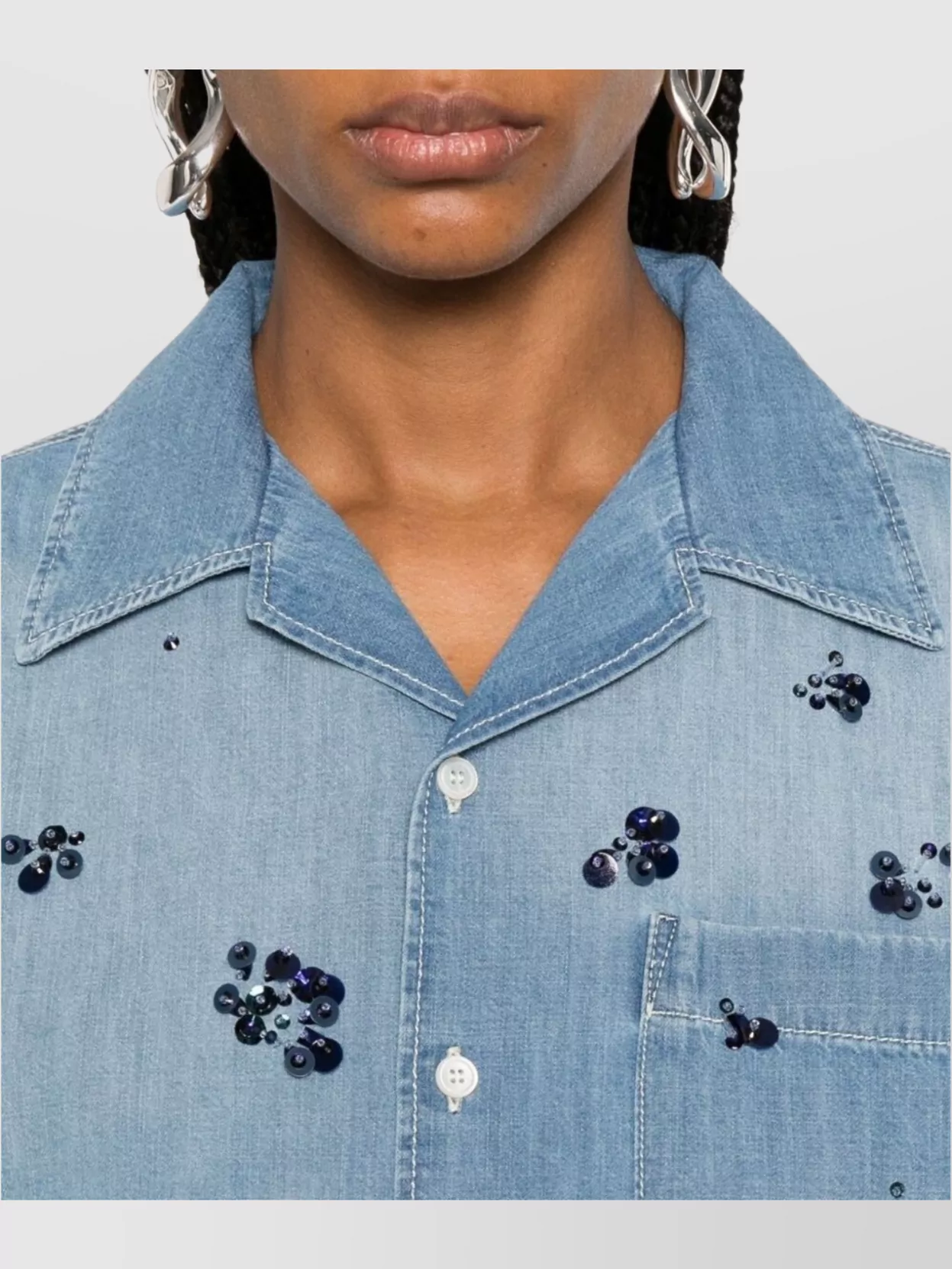 Fabiana Filippi Short Sleeve Cotton Shirt With Chest Pocket