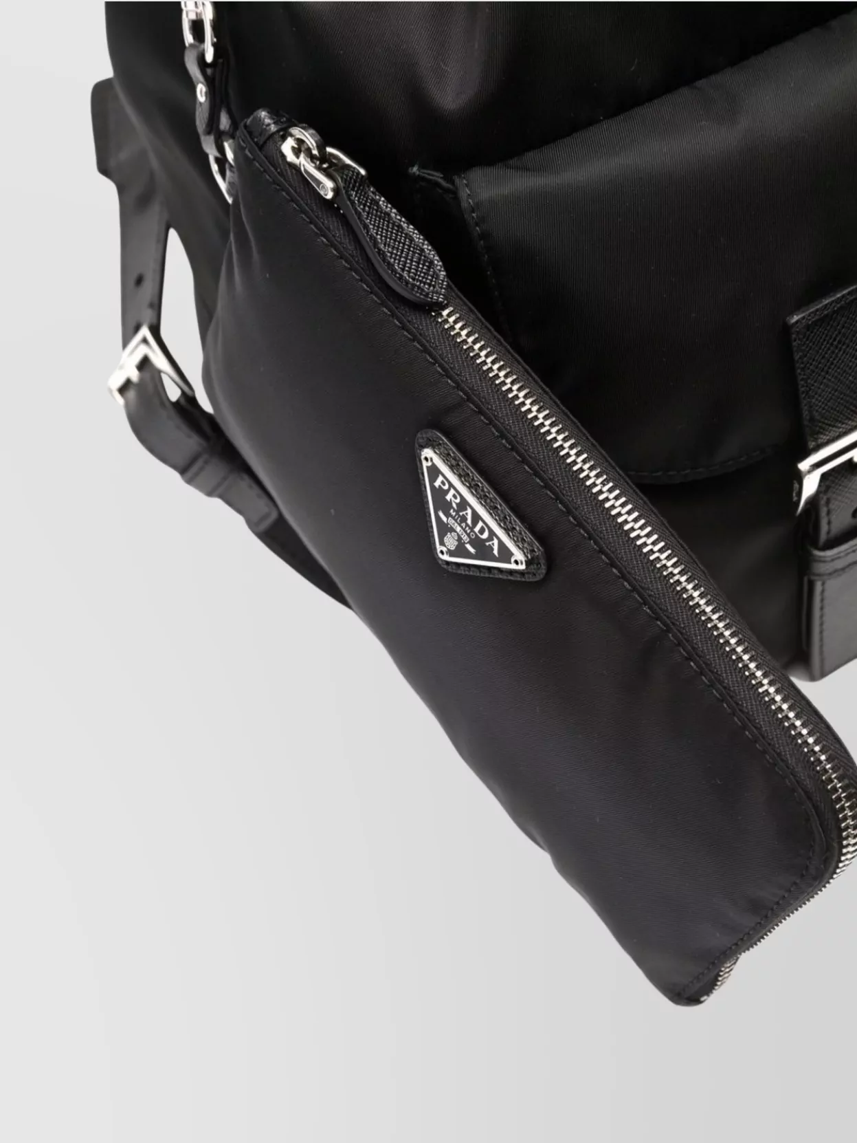 Prada Medium Backpack With Flap And Buckle