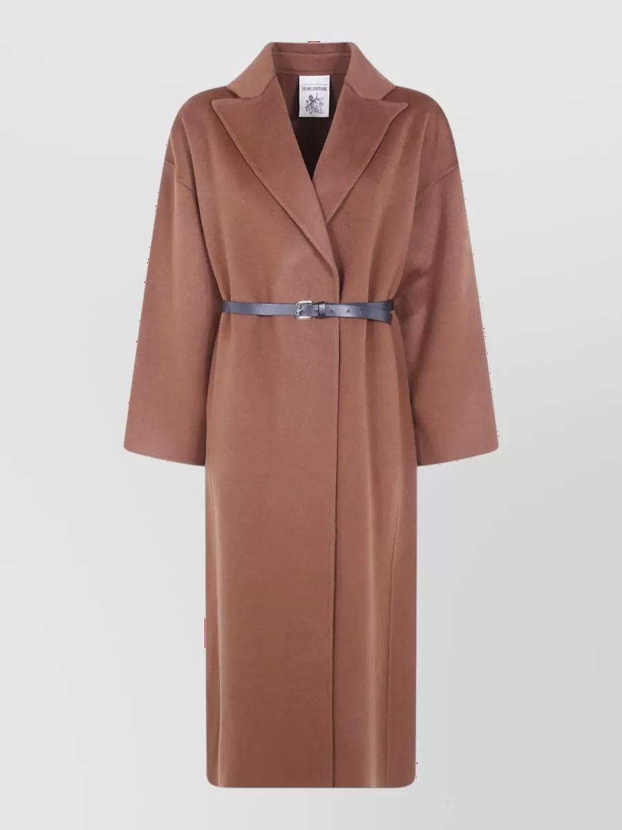 Semicouture double wool long coat