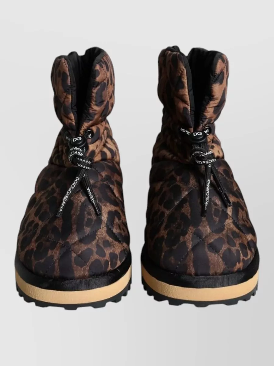 Dolce&Gabbana Quilted Leopard Ankle Boots