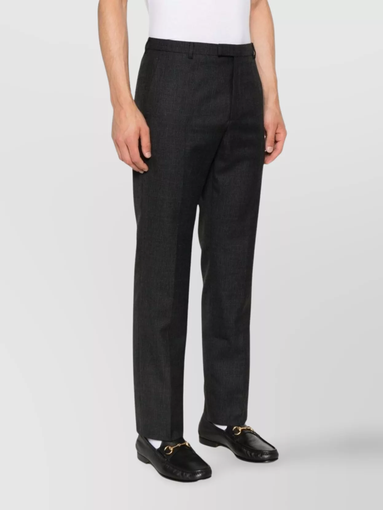 Gucci Straight Checked Trousers With Pockets And Loops