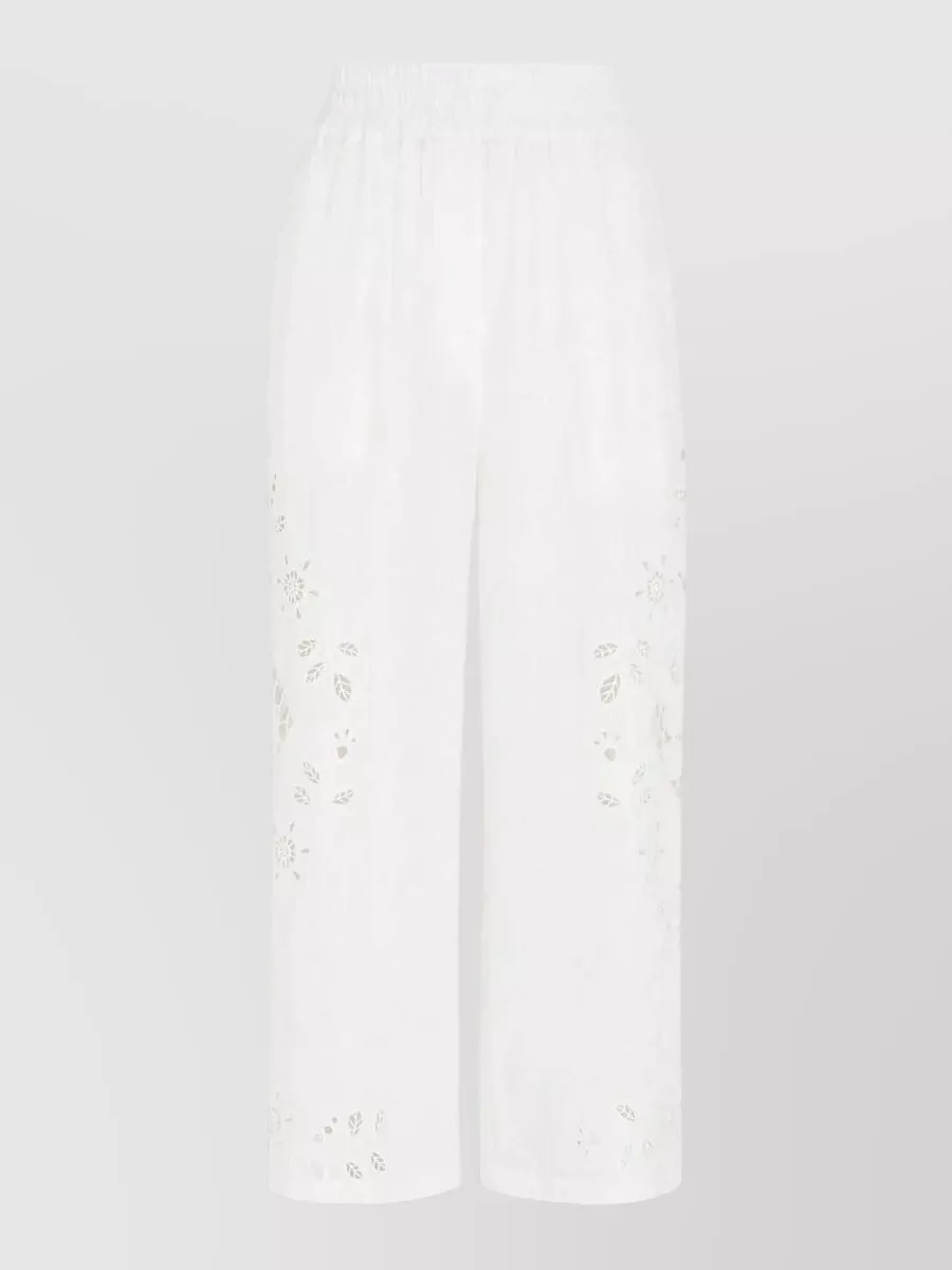 Dolce & Gabbana Linen Short Trousers Cut Out Embroidery