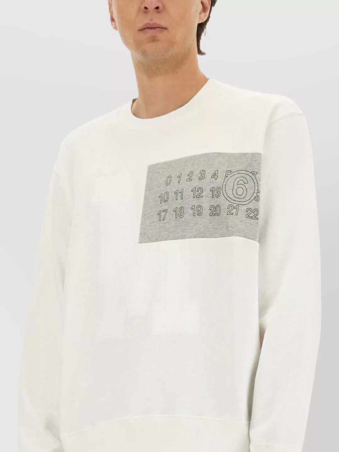 Mm6 Maison Margiela Graphic Print Crew Neck Knit Sweater