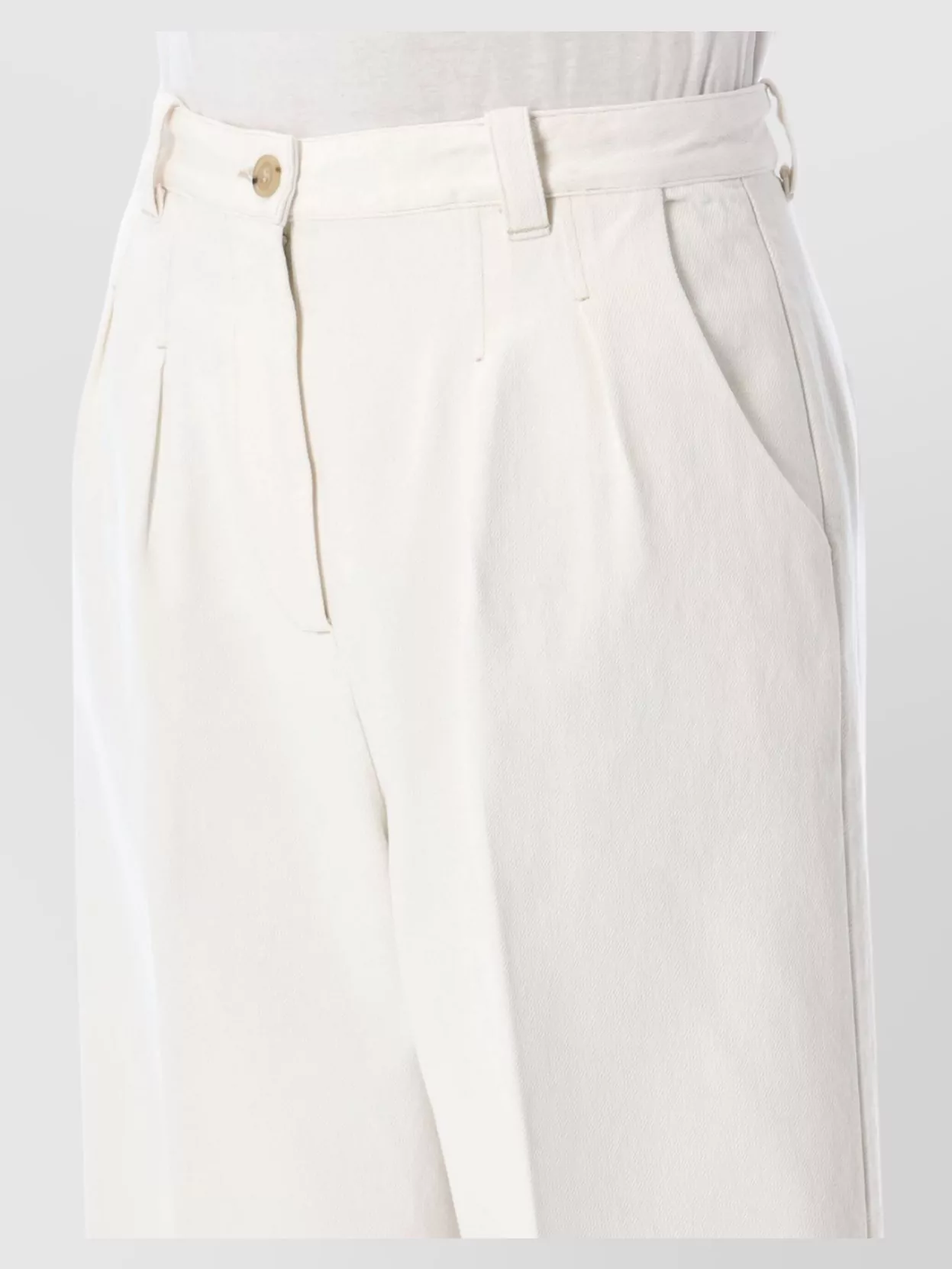 Apc High Waist Wide Leg Trousers With Pockets In White