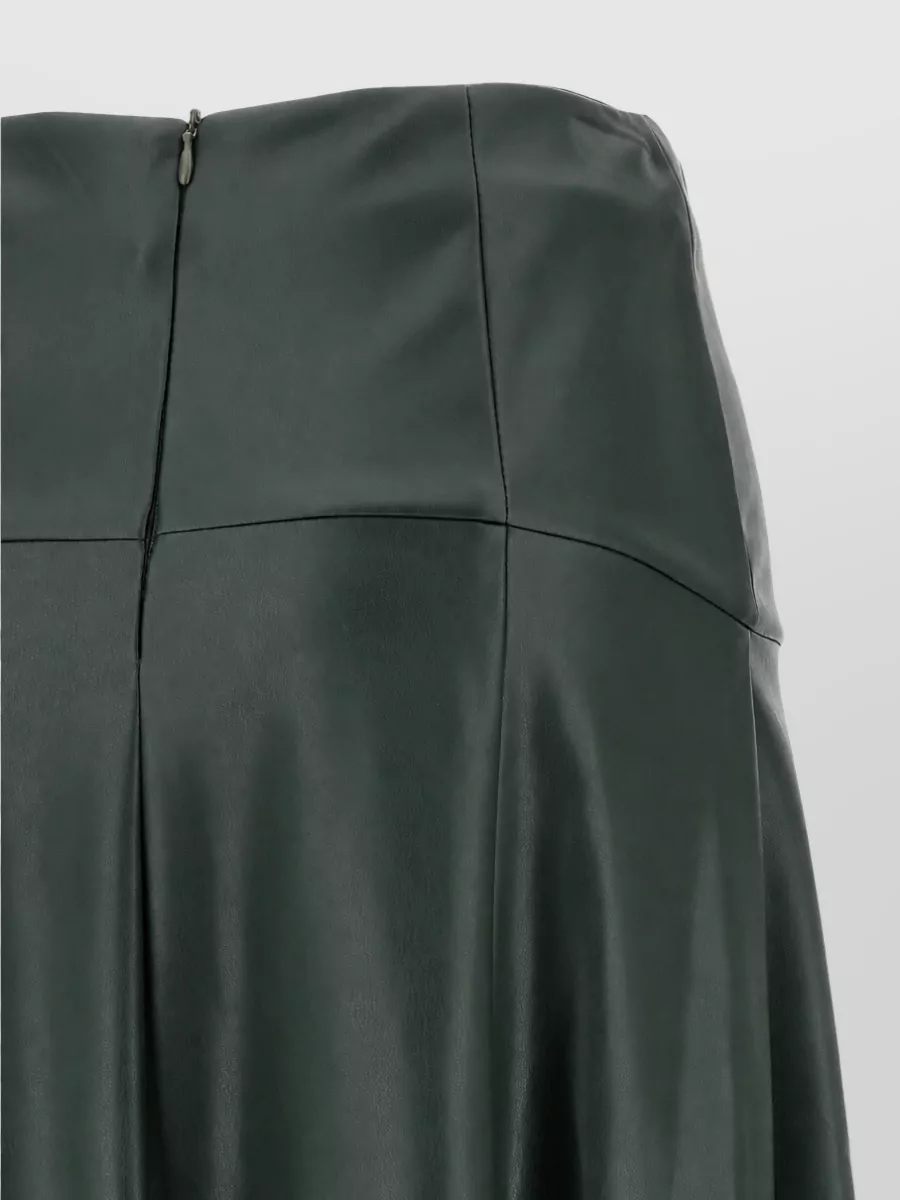 Nude Leather A-Line Skirt