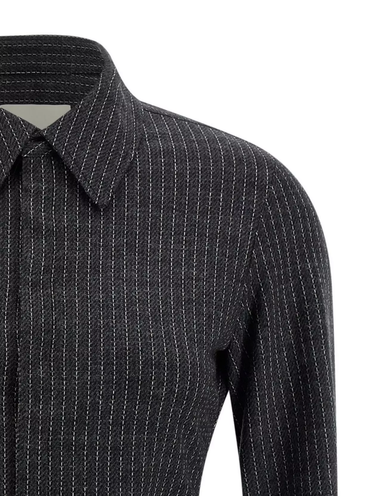 Isabel Marant Tailored Pinstripe Long Sleeve Shirt In Black