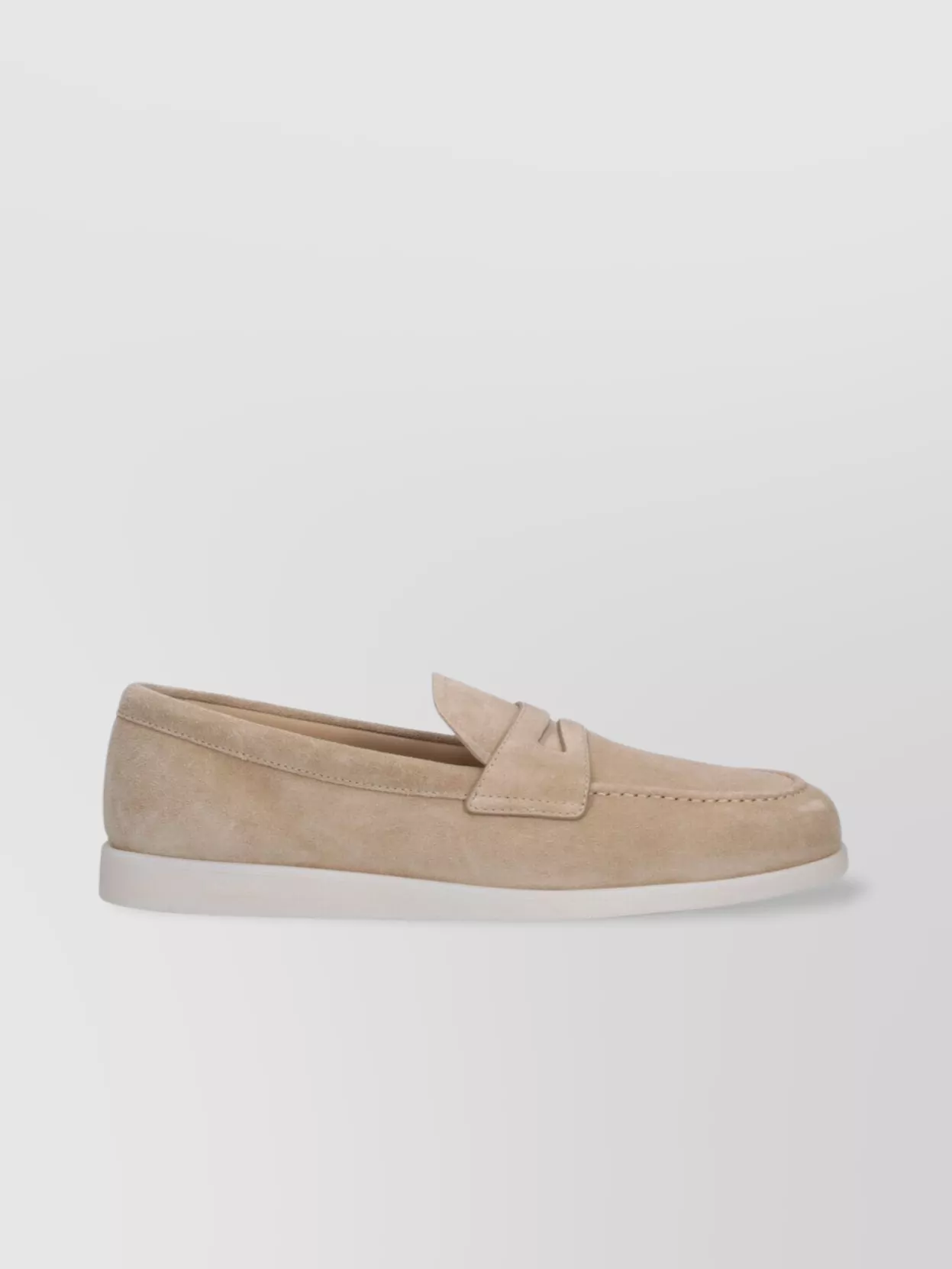 Church's Round Toe Suede Loafers With Rubber Sole