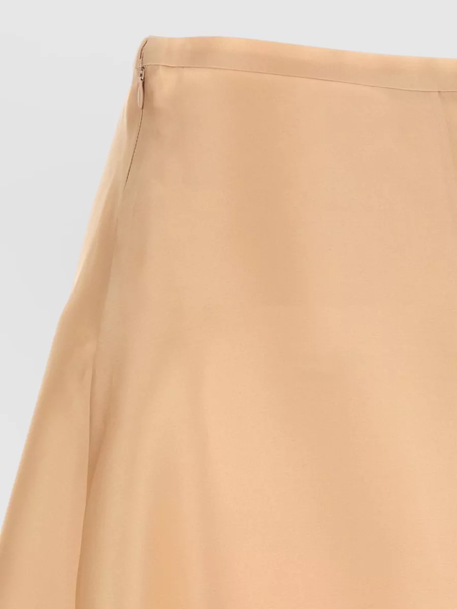 Alberta Ferretti Silk Midi Skirt A Line Silhouette Smooth
