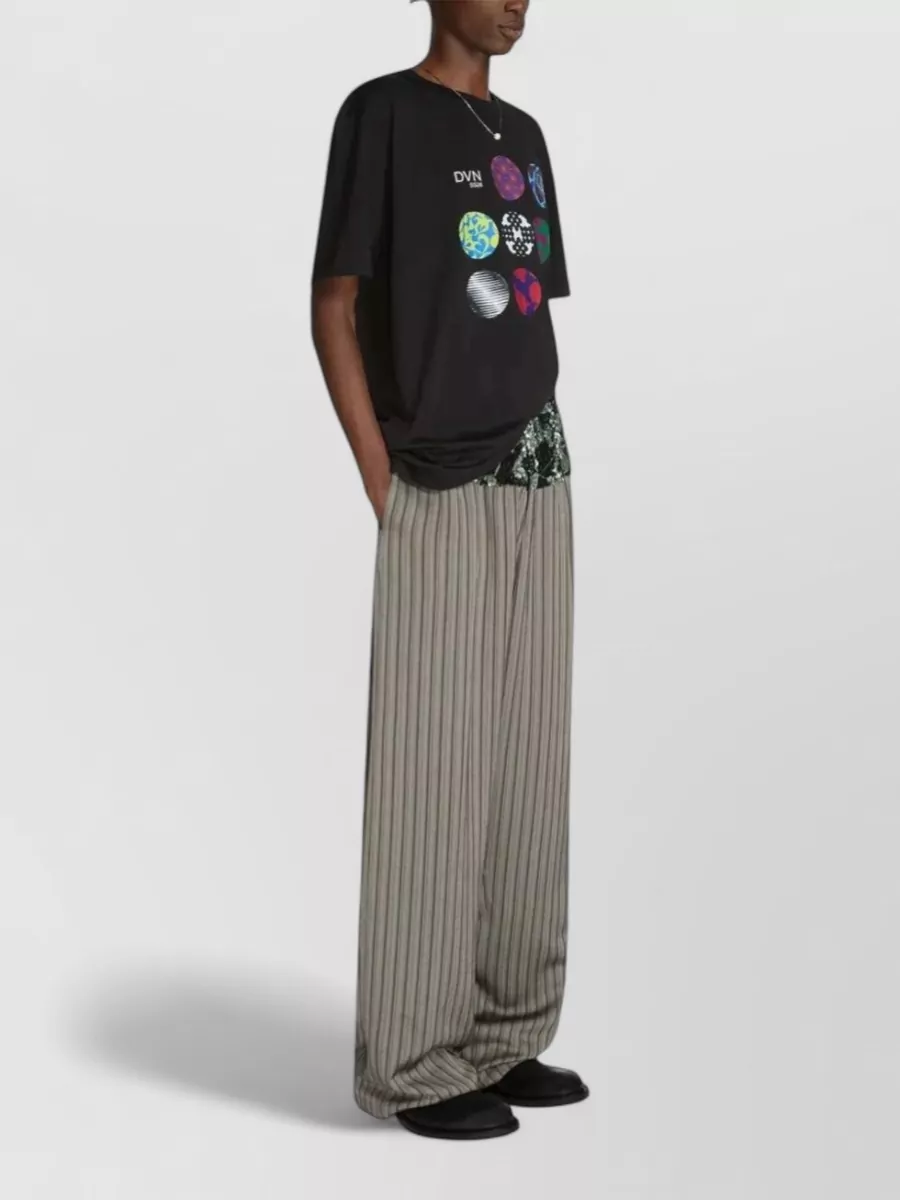 Dries Van Noten Short Sleeves Cotton T Shirt Front Print