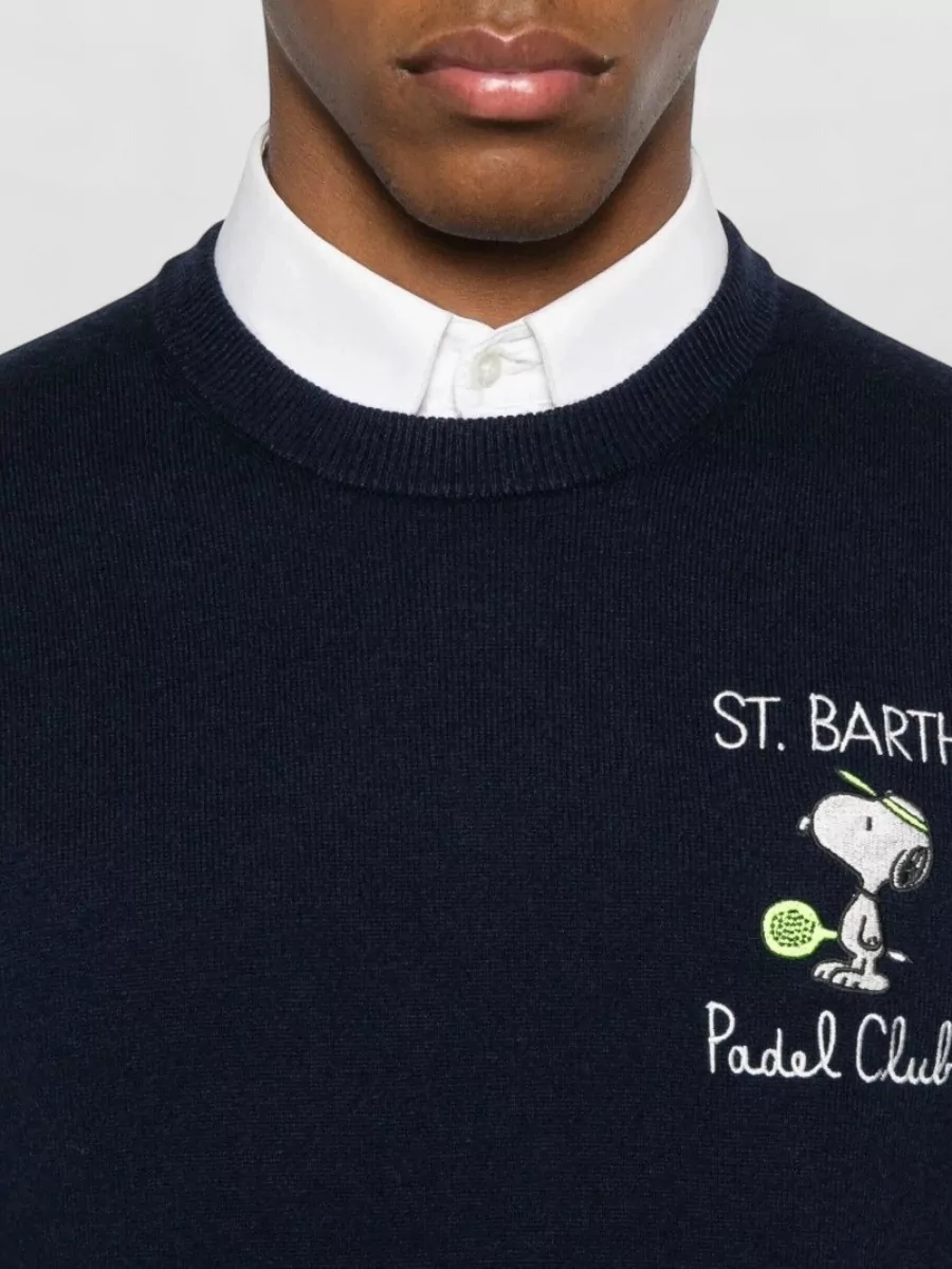 Mc2 Saint Barth Crew Neck Sweater With Ribbed Cuffs And Hem