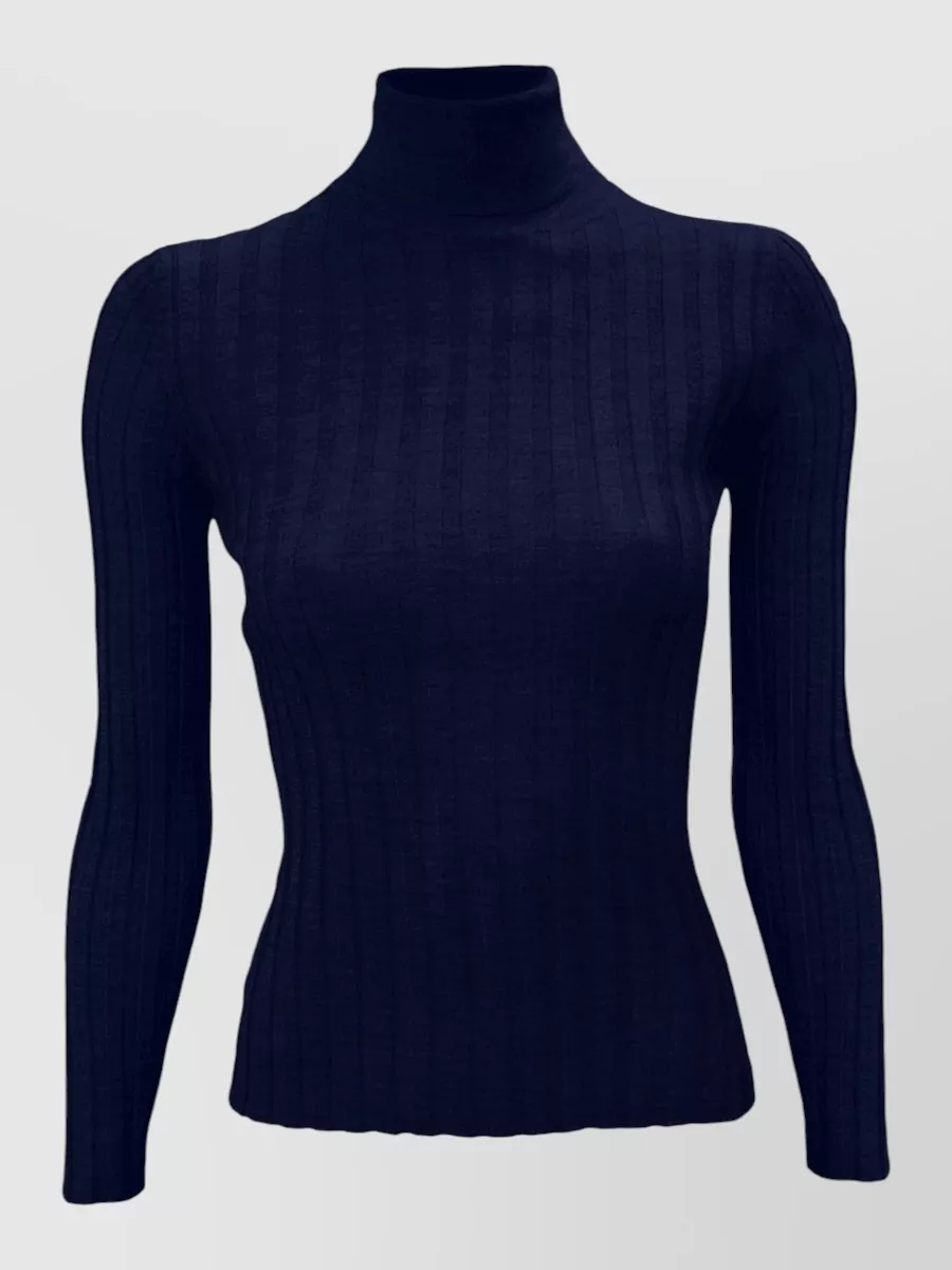 La Rose cashmere silk ribbed turtleneck jumper