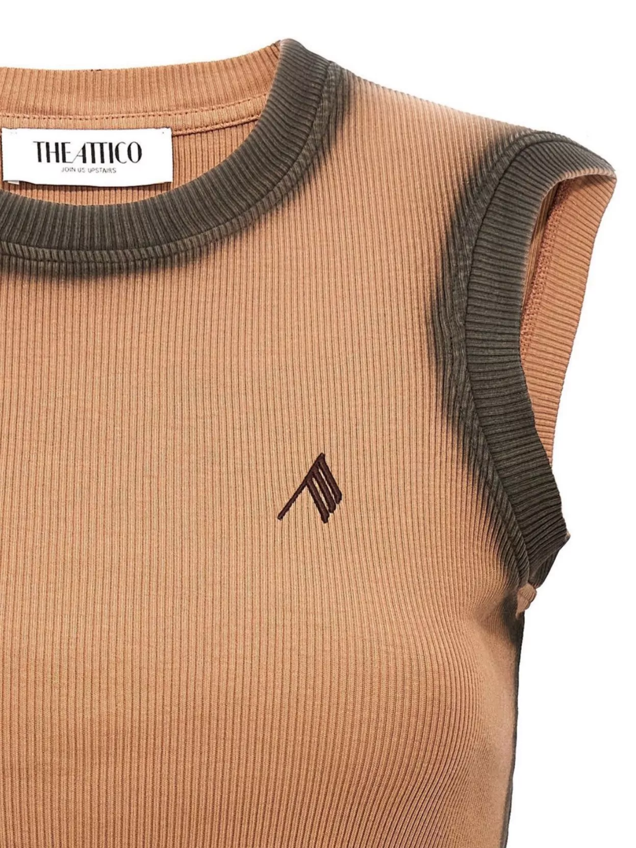 The Attico Faded Sleeveless Ribbed Top With Contrast Trim