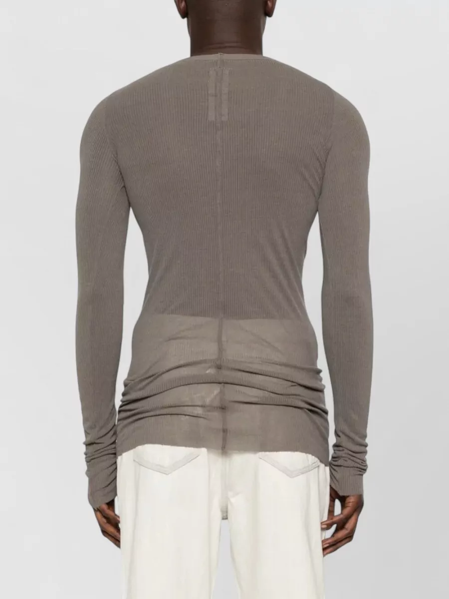 Rick Owens Silk Ribbed Long-Sleeve T-Shirt