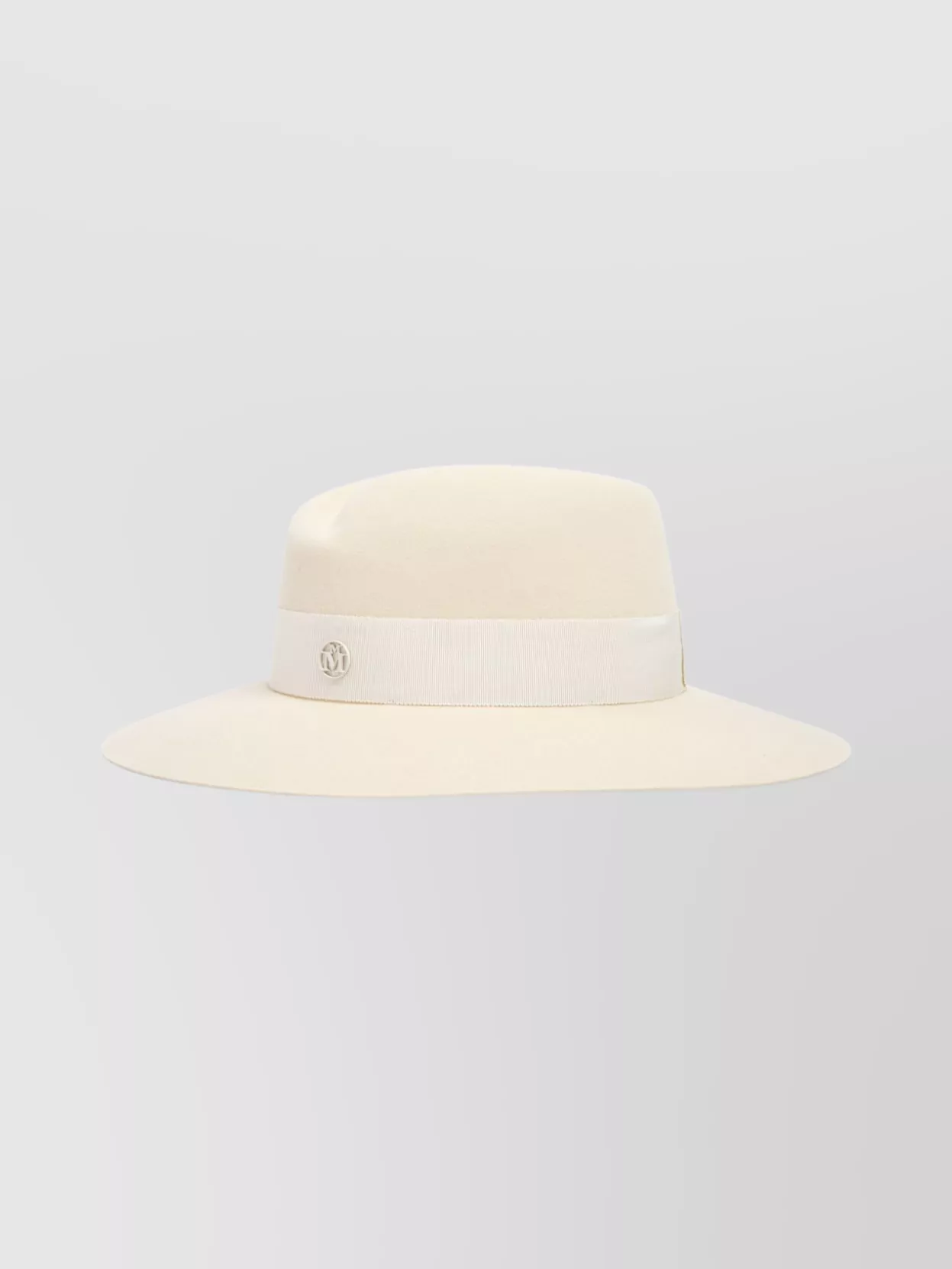 Maison Michel Fedora Hat With Grosgrain Ribbon Band In White