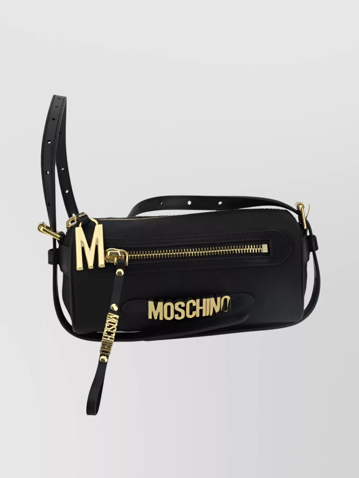 Shop Moschino Adjustable Strap Crossbody Bag With Gold-tone Hardware