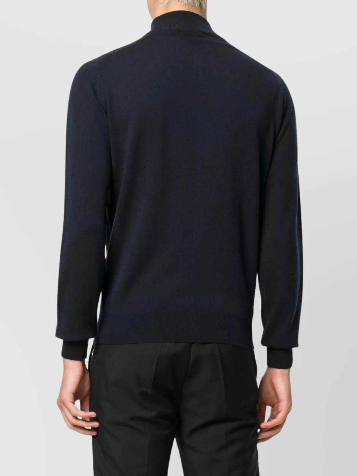 John Smedley High Neck Zipped Cardigan With Ribbed Cuffs