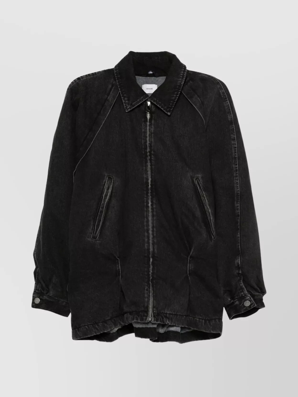 Haikure Zippered Long-sleeved Denim Jacket In Multi