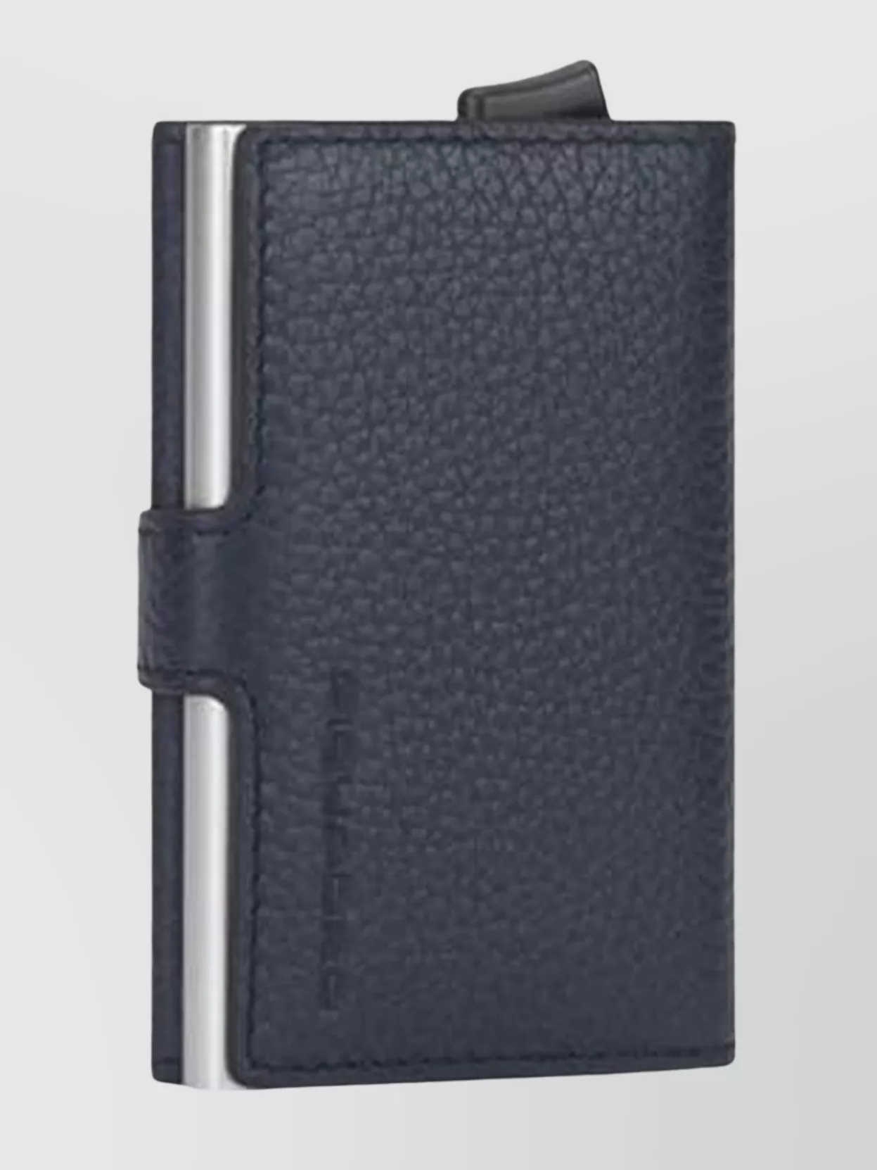 Piquadro Compact Metal And Leather Cardholder