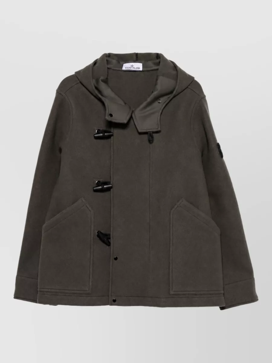 Stone Island Cashmere wool hooded coat
