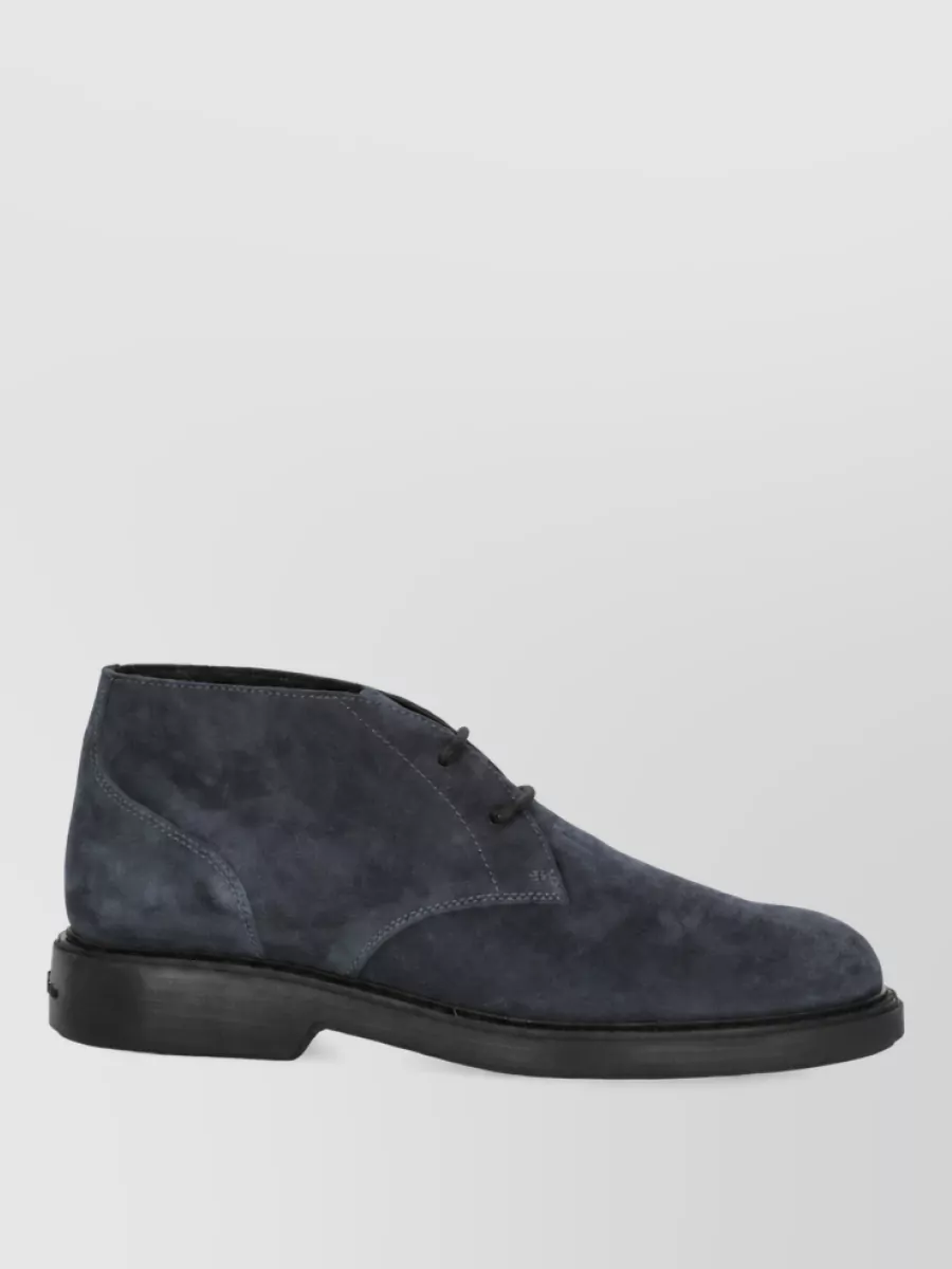 Hogan Leather Lace-Up Ankle Boots